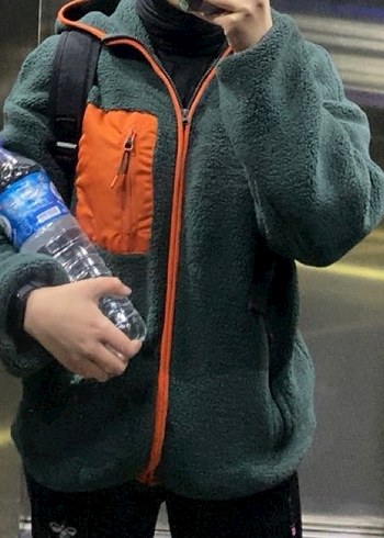 Fermuarlı kapşonlu Kadın polar - Görsel 2