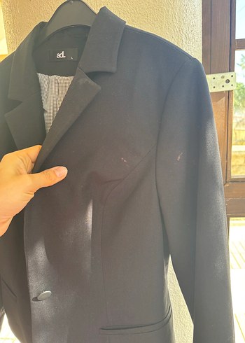 Siyah Kadın Düğmeli Ofis Blazeri - Görsel 2