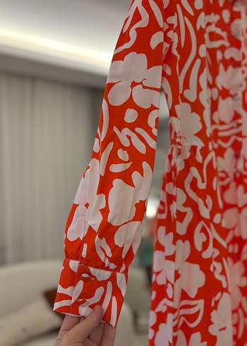 Renkli Baskılı Uzun Kollu Bohem Elbise - Görsel 2