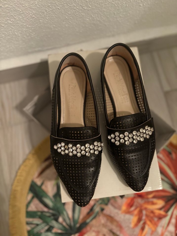 Klasik Siyah Deri Tokalı Stiletto Kadın Babet - Görsel 3