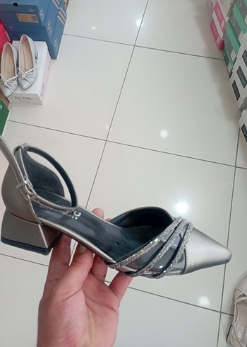 Diger Gri Stiletto Topuklu Kadın Ayakkabı