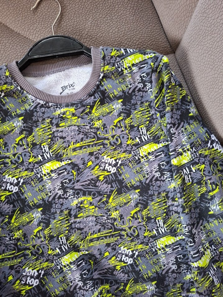 Erkek Çocuk Gri Batik Desenli Sweatshirt - Görsel 3