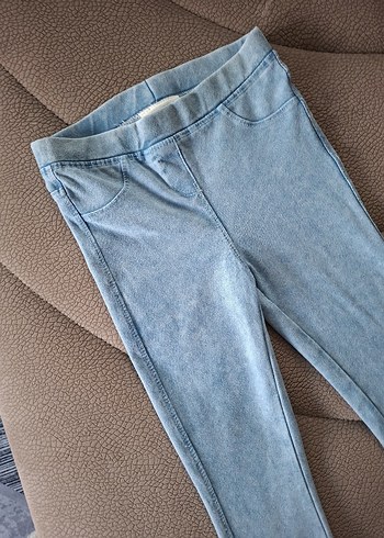 Lc Waikiki marka Kız Çocuk Mavi Dar Kesim kot kumaş Pantolon - Görsel 2