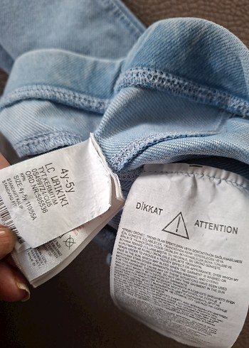 Lc Waikiki marka Kız Çocuk Mavi Dar Kesim kot kumaş Pantolon - Görsel 6