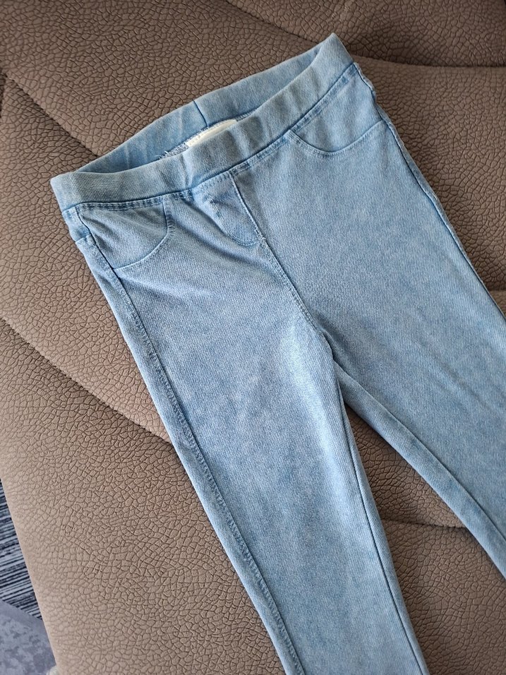 Lc Waikiki marka Kız Çocuk Mavi Dar Kesim kot kumaş Pantolon - Görsel 2