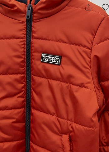 Erkek Çocuk Turuncu Fermuarlı Mont - Görsel 6