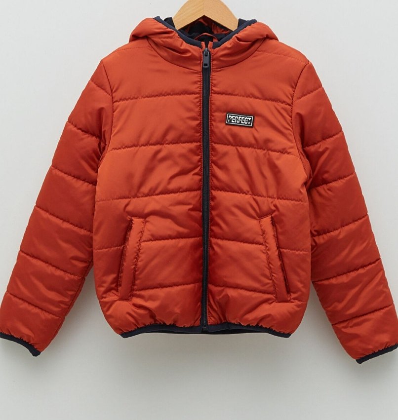 Erkek Çocuk Turuncu Fermuarlı Mont - Görsel 4