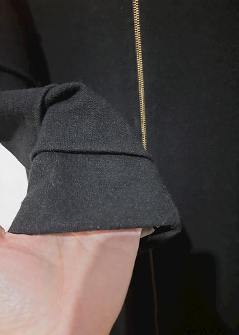 Ghisa Marka Uzun Siyah Fermuarlı Kadın Kaban - Görsel 2