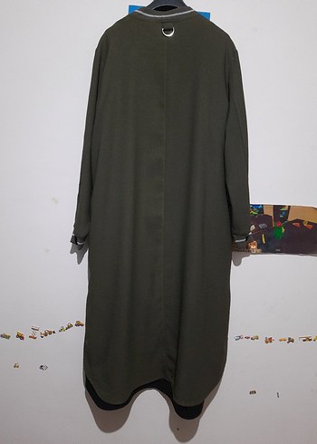 Ghisa Marka Kadın Haki Uzun Fermuarlı Oversize Kaban - Görsel 7