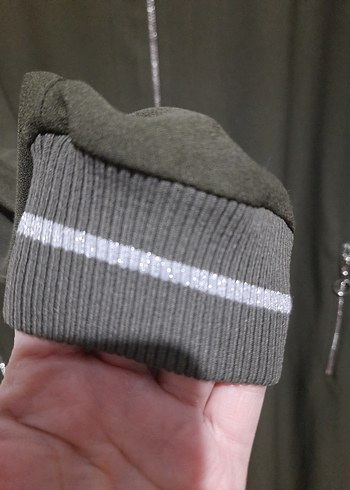 Ghisa Marka Kadın Haki Uzun Fermuarlı Oversize Kaban - Görsel 2