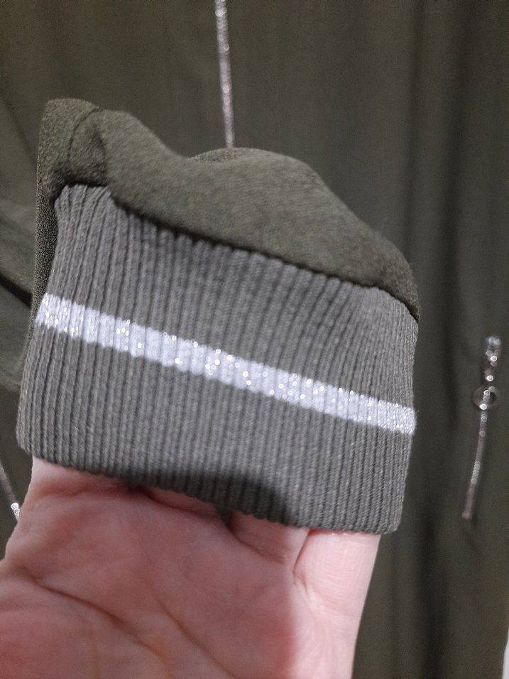 Ghisa Marka Kadın Haki Uzun Fermuarlı Oversize Kaban - Görsel 2