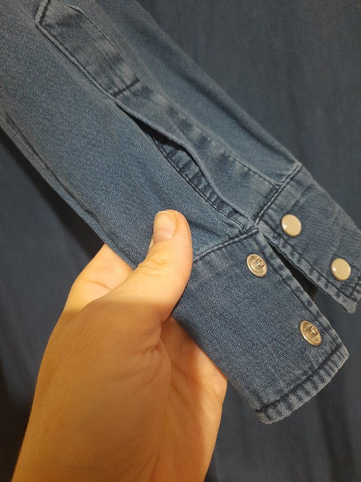 Düğmeli Uzun Mavi Denim Kadın Ceket - Görsel 3