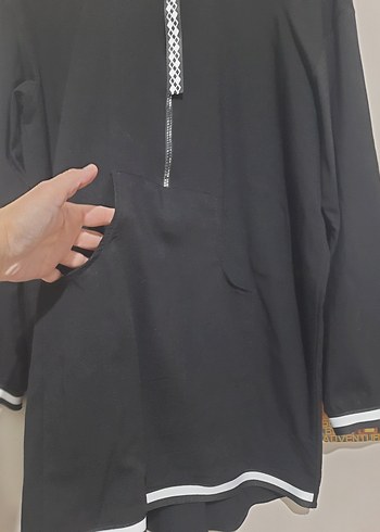 Kadın Siyah Uzun Kollu Fermuarlı Tunik - Görsel 2