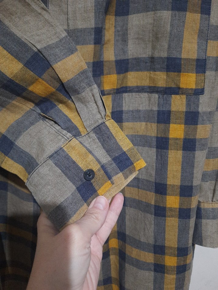 Berika 
Gri Ekose Desenli Kadın Uzun Kollu Gömlek - Görsel 5