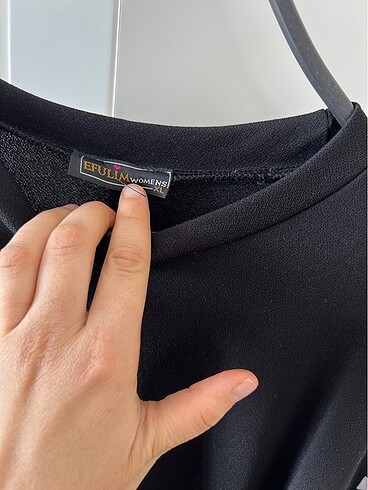 xl Beden Siyah kol detaylı elbıse
