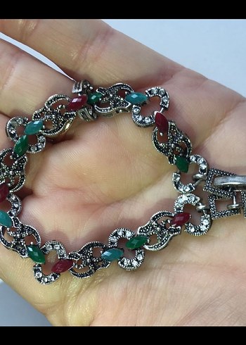 Renkli Taşlı Zincir Detaylı Bohem Bileklik - Görsel 3