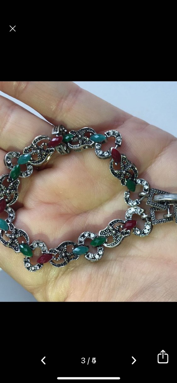 Renkli Taşlı Zincir Detaylı Bohem Bileklik - Görsel 3