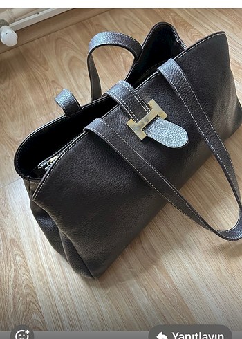 Hermes Kahverengi Deri Tokalı Kadın Çanta - Görsel 14