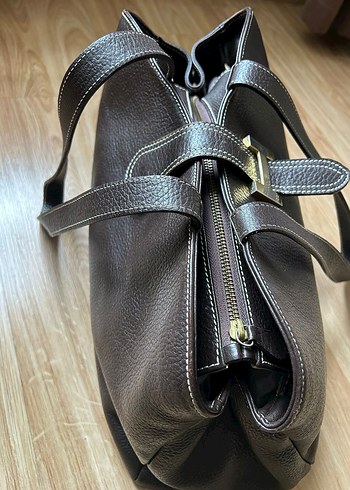 Hermes Kahverengi Deri Tokalı Kadın Çanta - Görsel 3