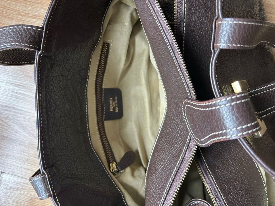 Hermes Kahverengi Deri Tokalı Kadın Çanta - Görsel 4