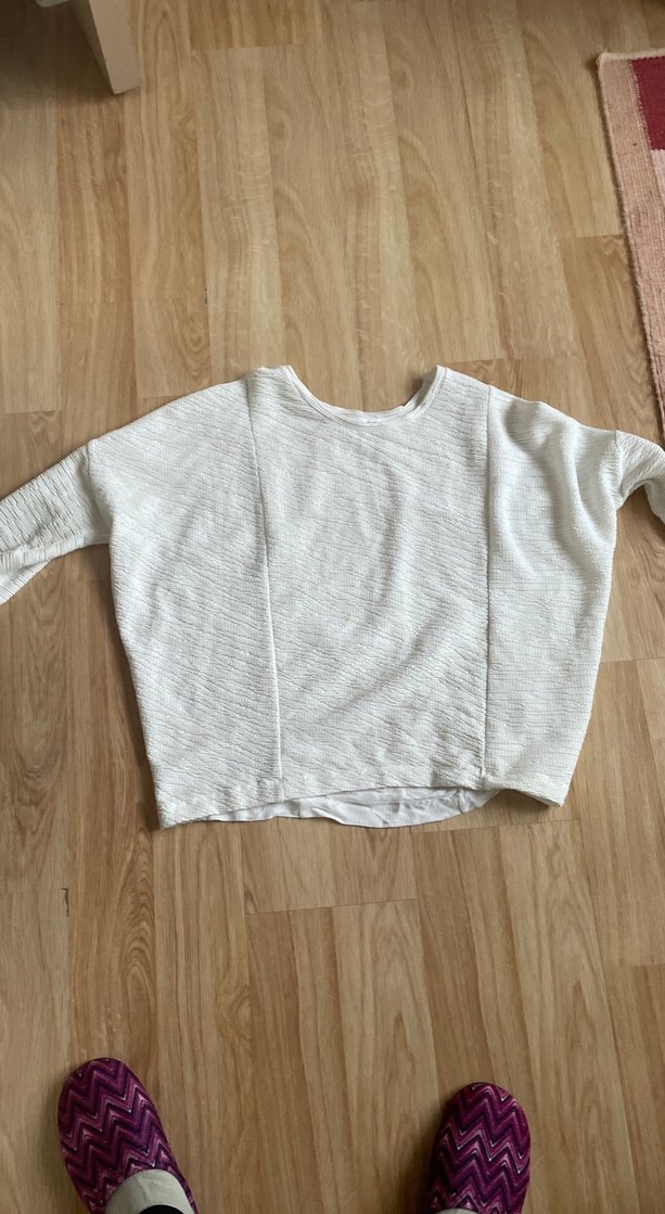 Kadın Gri Keten Salaş Uzun Kollu Kazak - Görsel 2