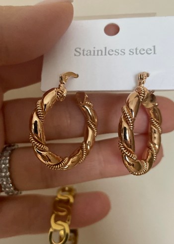 Çelik halka küpe ve bilezik - Görsel 2