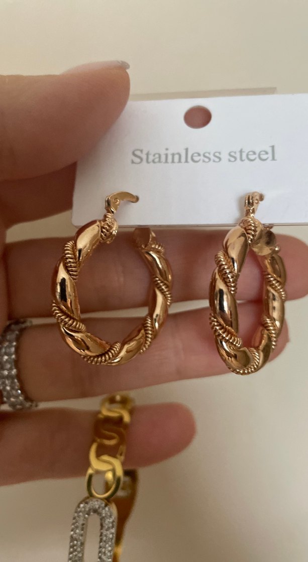 Çelik halka küpe ve bilezik - Görsel 2