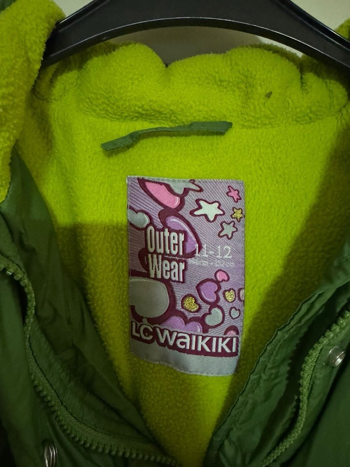 11-12 Yeşil Kız Çocuk Mont - Görsel 3