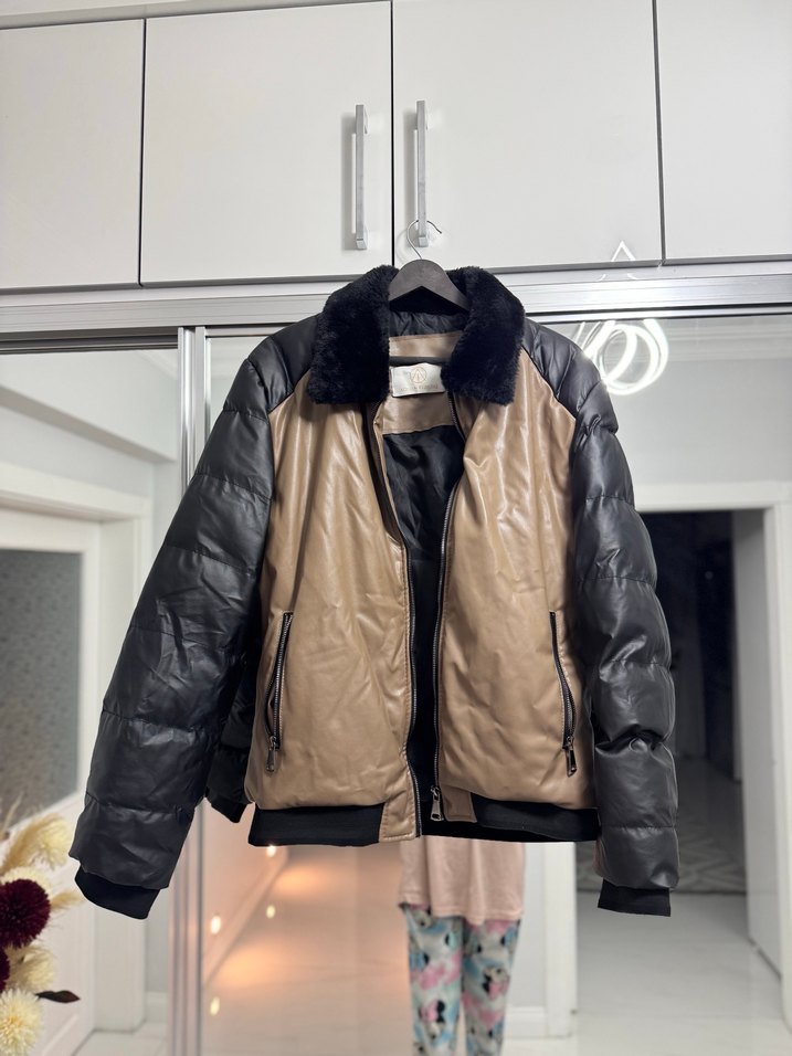 Kahverengi Deri Kürklü Erkek Ceket - Görsel 2