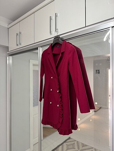 34 Beden bordo Renk Ceket elbise