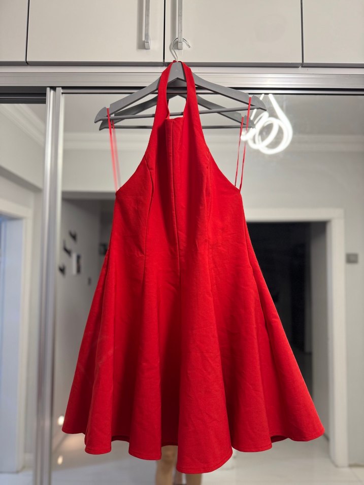 Kırmızı Zara Elbise - Görsel 2
