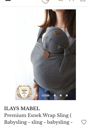 ILAYS MABEL Gri Premium Esnek Bebek sling kanguru - Görsel 5