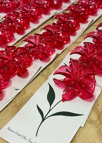 Kırmızı lotus toka - Görsel 3