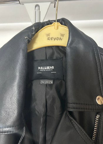 Kadın Siyah Deri Biker Ceket - Görsel 4