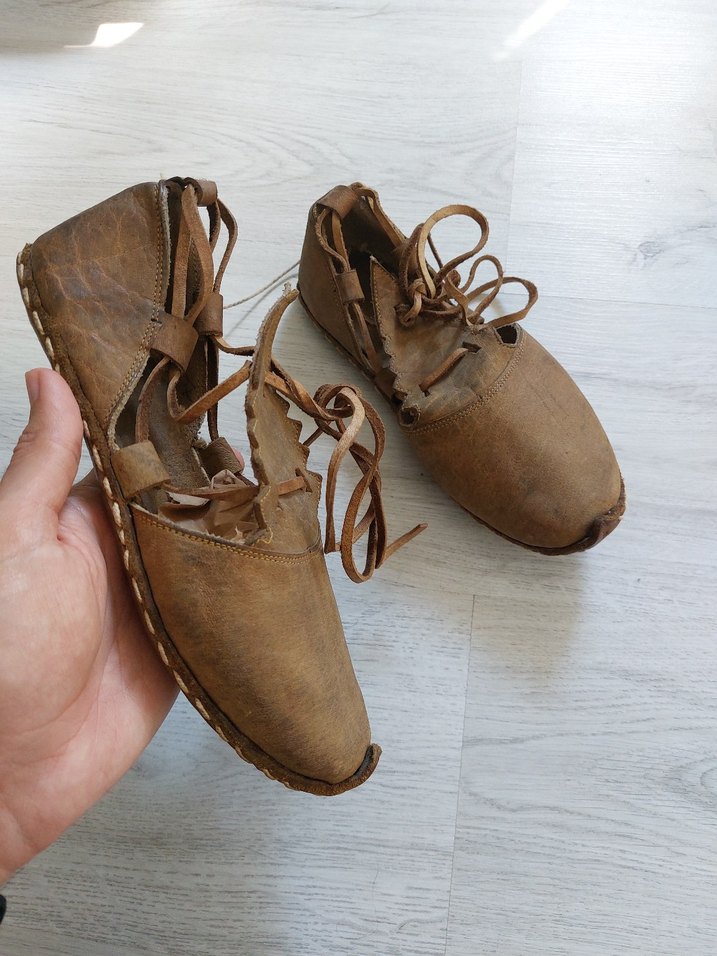 antik deri çarık - Görsel 4