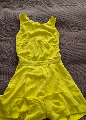 Sarı Kolsuz Mini Tulum - Görsel 2