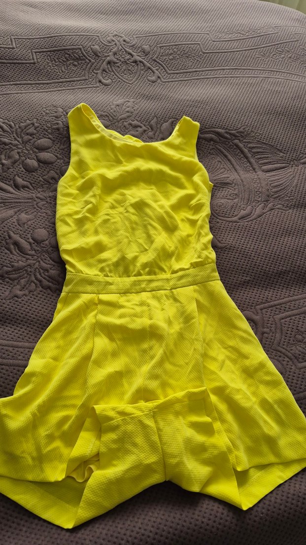 Sarı Kolsuz Mini Tulum - Görsel 2