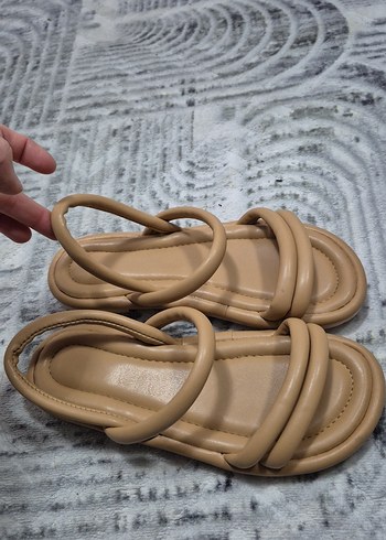 Bej Kadın Sandalet - Görsel 4