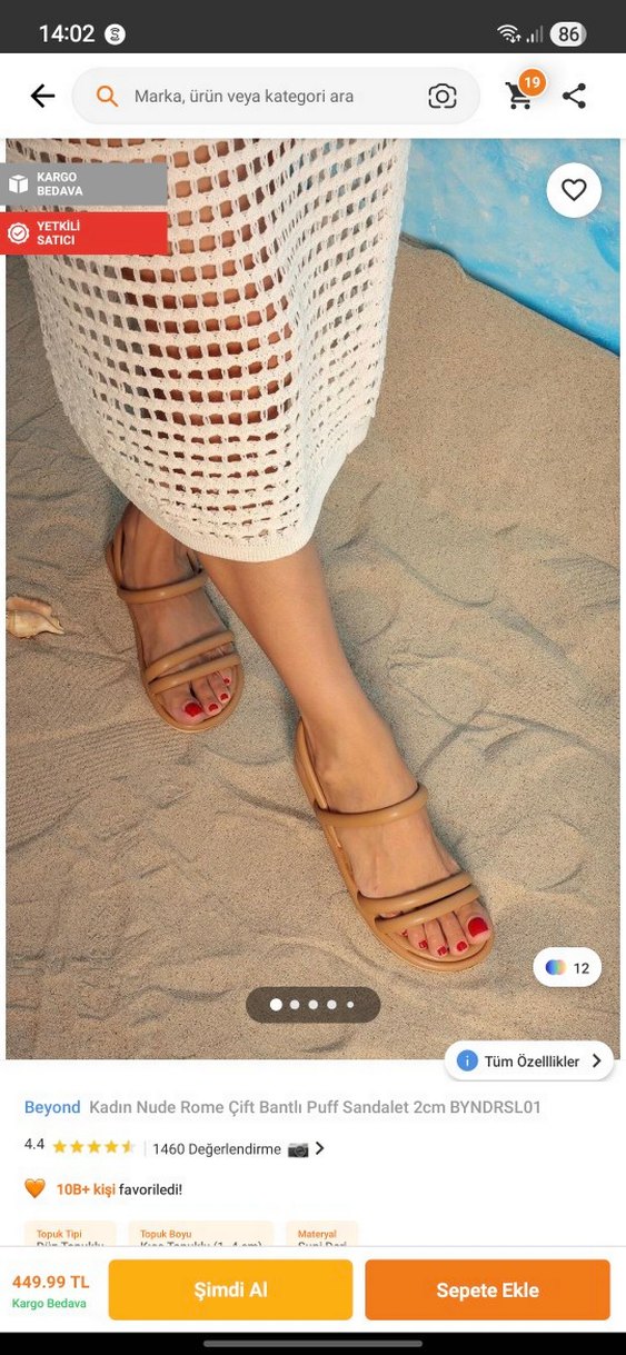 Bej Kadın Sandalet - Görsel 5