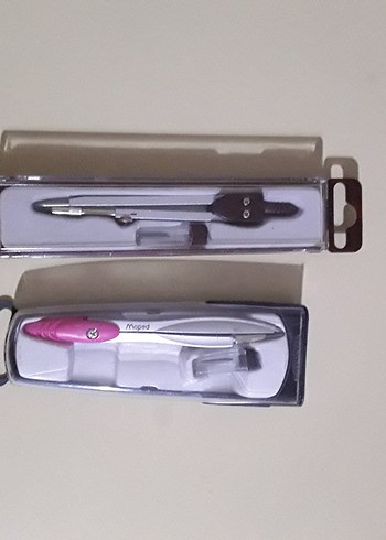 Pembe ve mor yedek uçlu Mekanik Pergel Seti