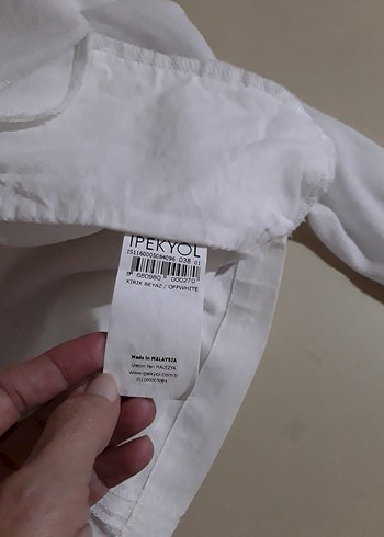 Beyaz Kadın Keten İpekyol Ceket - Görsel 4