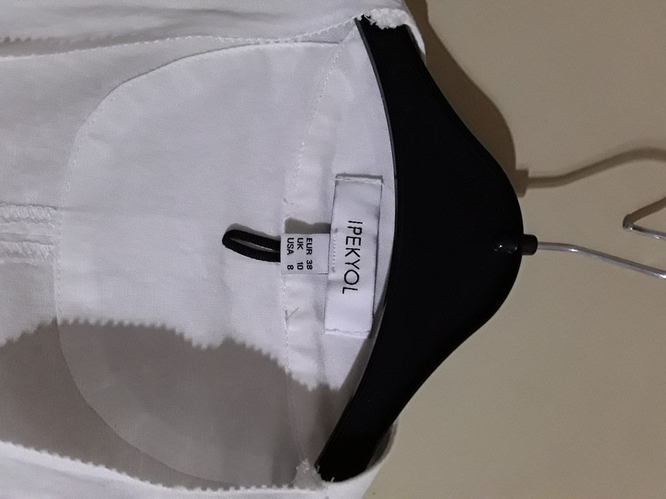 Beyaz Kadın Keten İpekyol Ceket - Görsel 3