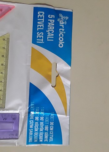 Renkli Geometrikvc style 5 parça Cetvel Seti - Görsel 2