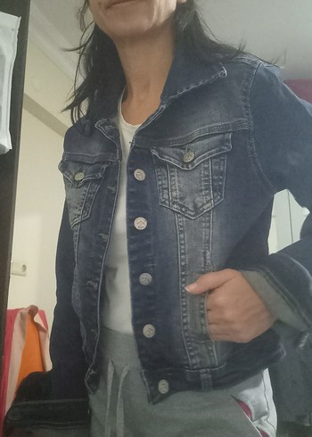 Cepli Kadın Kot Ceket - Görsel 3