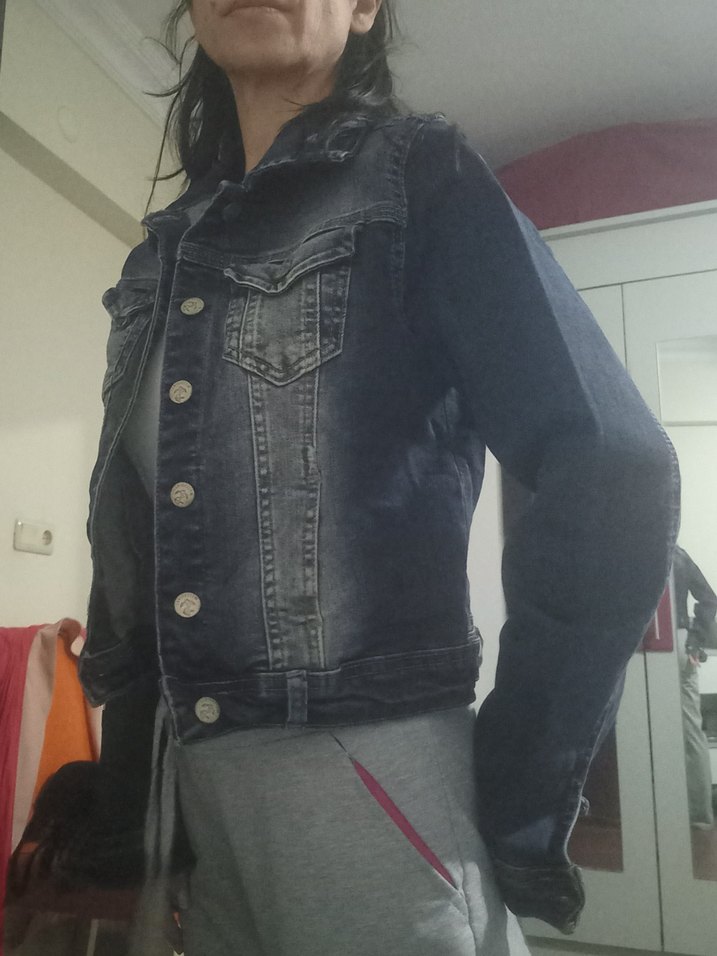 Cepli Kadın Kot Ceket - Görsel 2