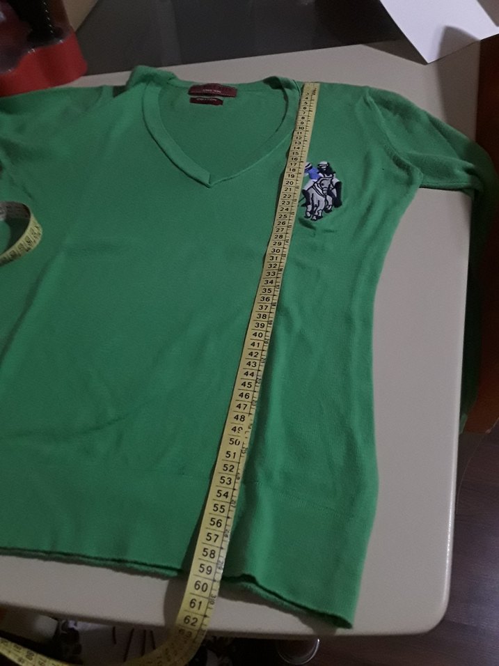 Yeşil V Yaka Uzun Kollu Kadın Kazak - Görsel 5