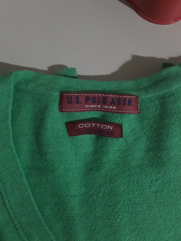 Yeşil V Yaka Uzun Kollu Kadın Kazak - Görsel 2