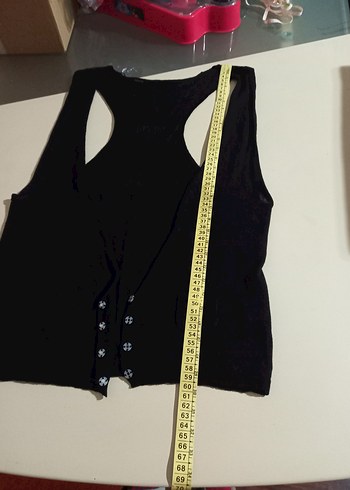 Siyah Salaş Gotik Kolsuz Midi Üst - Görsel 4