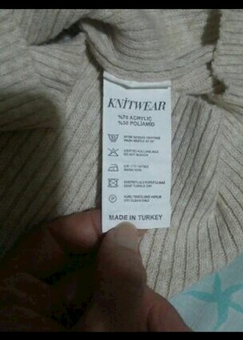 Bej Yünlü Uzun Kollu Triko Elbise - Görsel 4