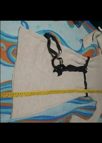 Bej Yünlü Uzun Kollu Triko Elbise - Görsel 6